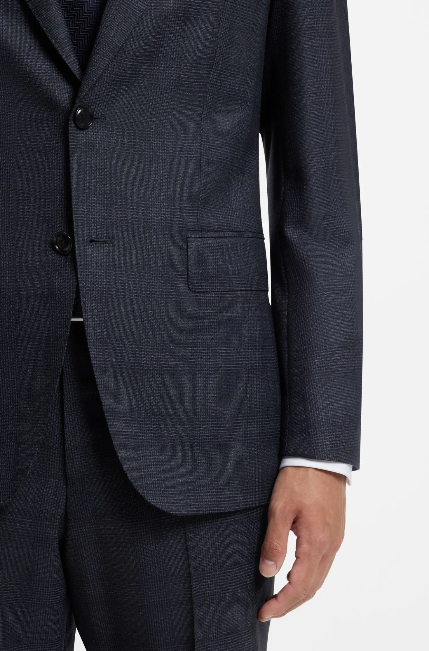 BOSS ONE Two-piece slim-fit suit in checked virgin wool