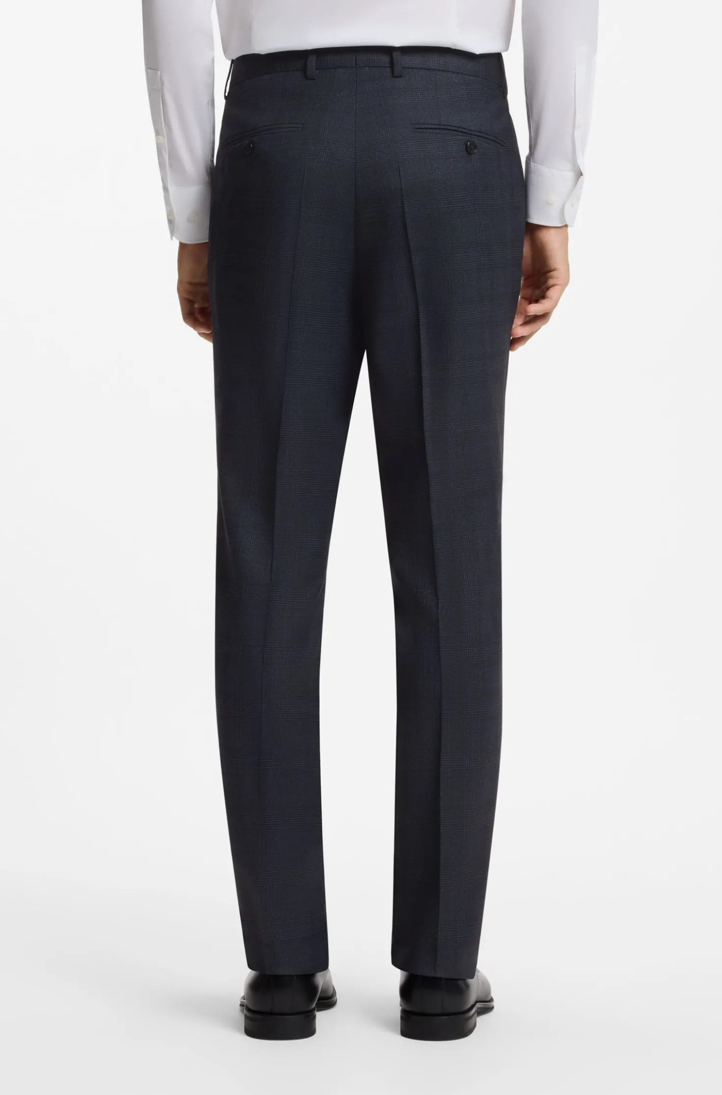BOSS ONE Two-piece slim-fit suit in checked virgin wool