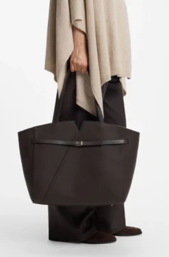 BOSS Revers tote bag in leather with belt detail
