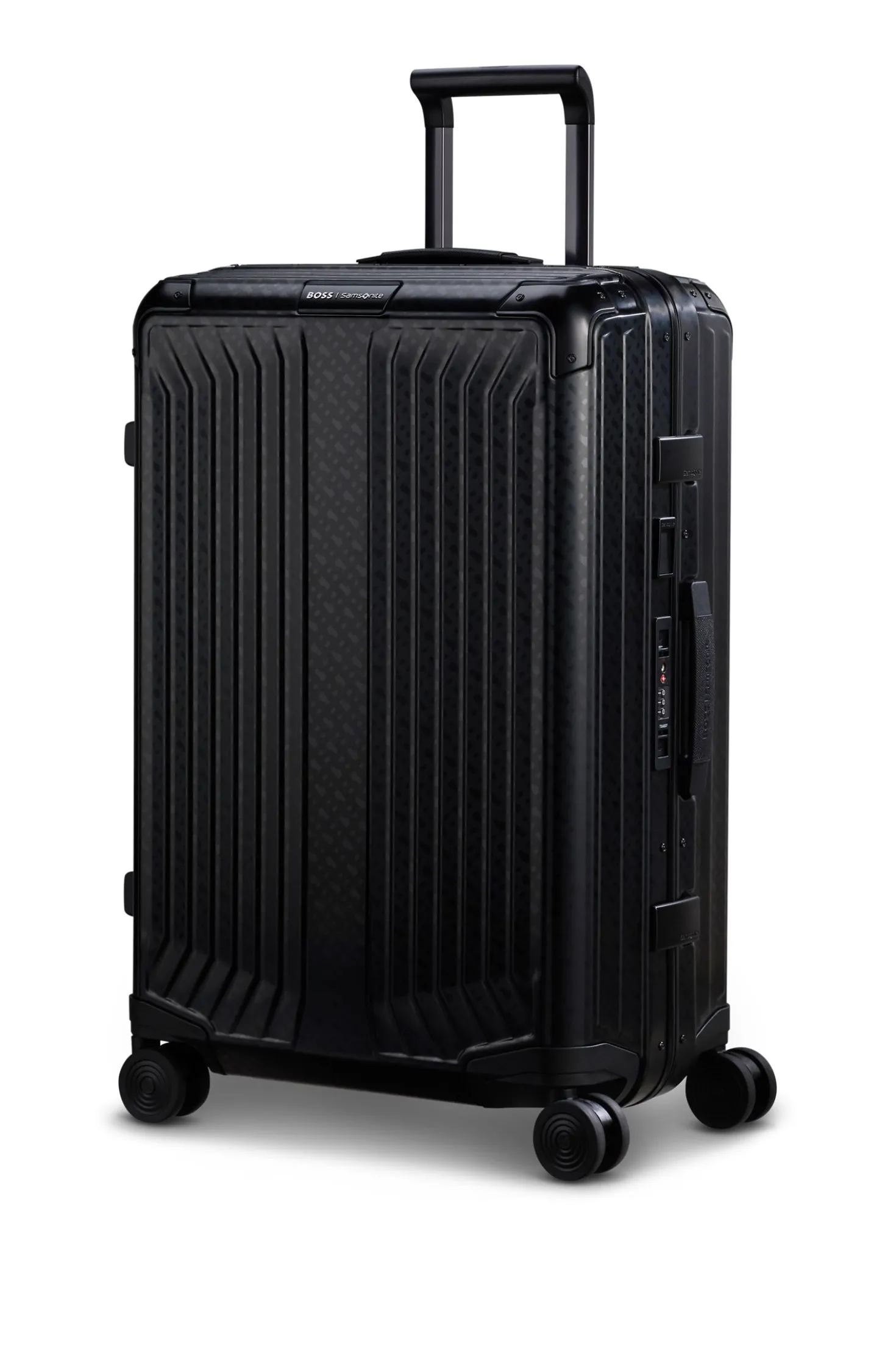 BOSS | Samsonite 71L suitcase in anodised aluminium