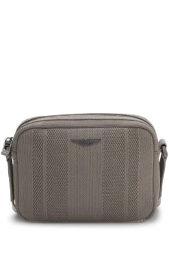 BOSS x ASTON MARTIN knitted crossbody bag with suede trims
