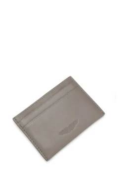 BOSS x ASTON MARTIN leather card holder with wing detail