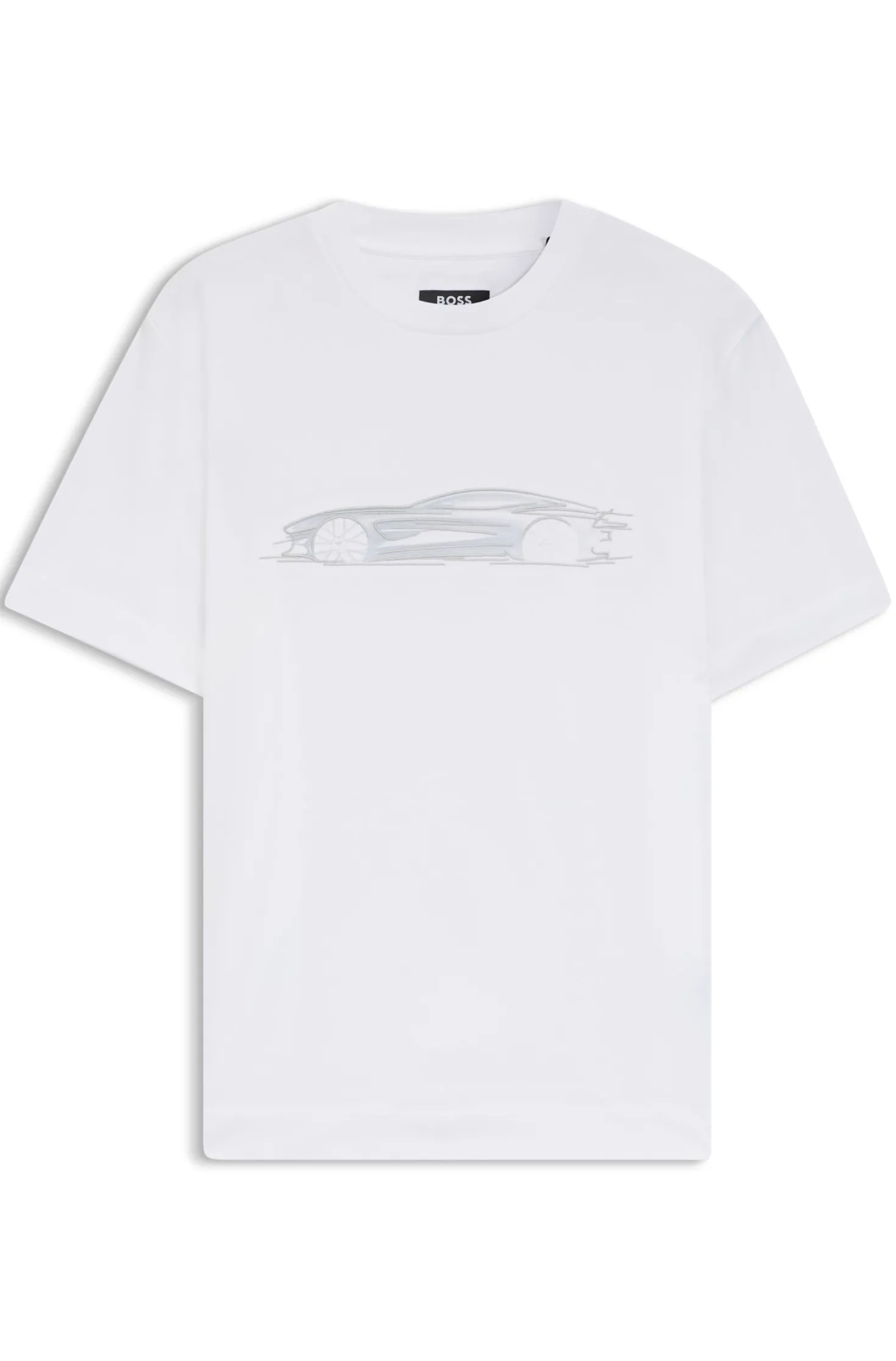 BOSS x ASTON MARTIN mercerised-cotton T-shirt with car artwork
