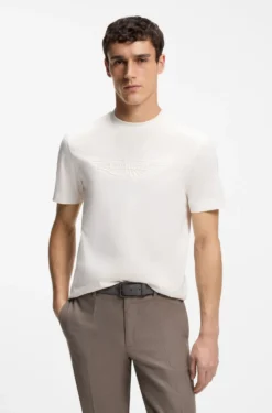 BOSS x ASTON MARTIN mercerised-cotton T-shirt with wing detail