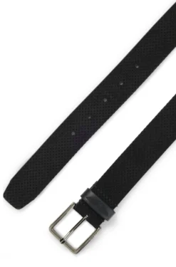 BOSS x ASTON MARTIN perforated-suede belt with logo