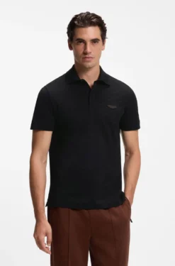 BOSS x ASTON MARTIN polo shirt in mercerised cotton jacquard