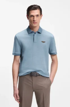 BOSS x ASTON MARTIN polo shirt in wool-cotton piqué