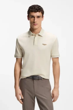 BOSS x ASTON MARTIN polo shirt in wool-cotton piqué
