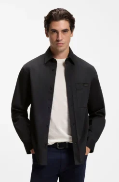 BOSS x ASTON MARTIN relaxed-fit overshirt in stretch cotton