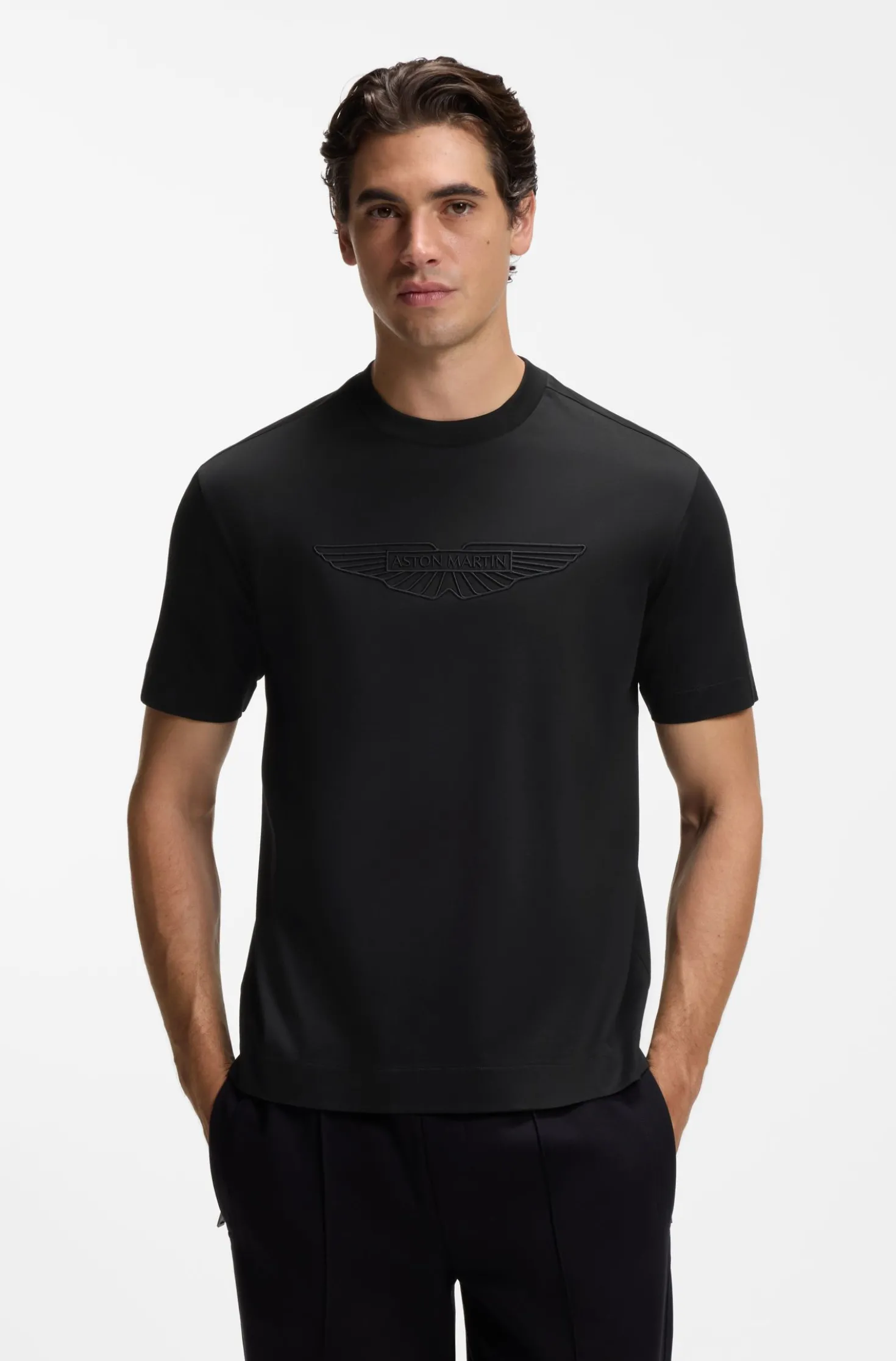 BOSS x ASTON MARTIN T-shirt in mercerised cotton