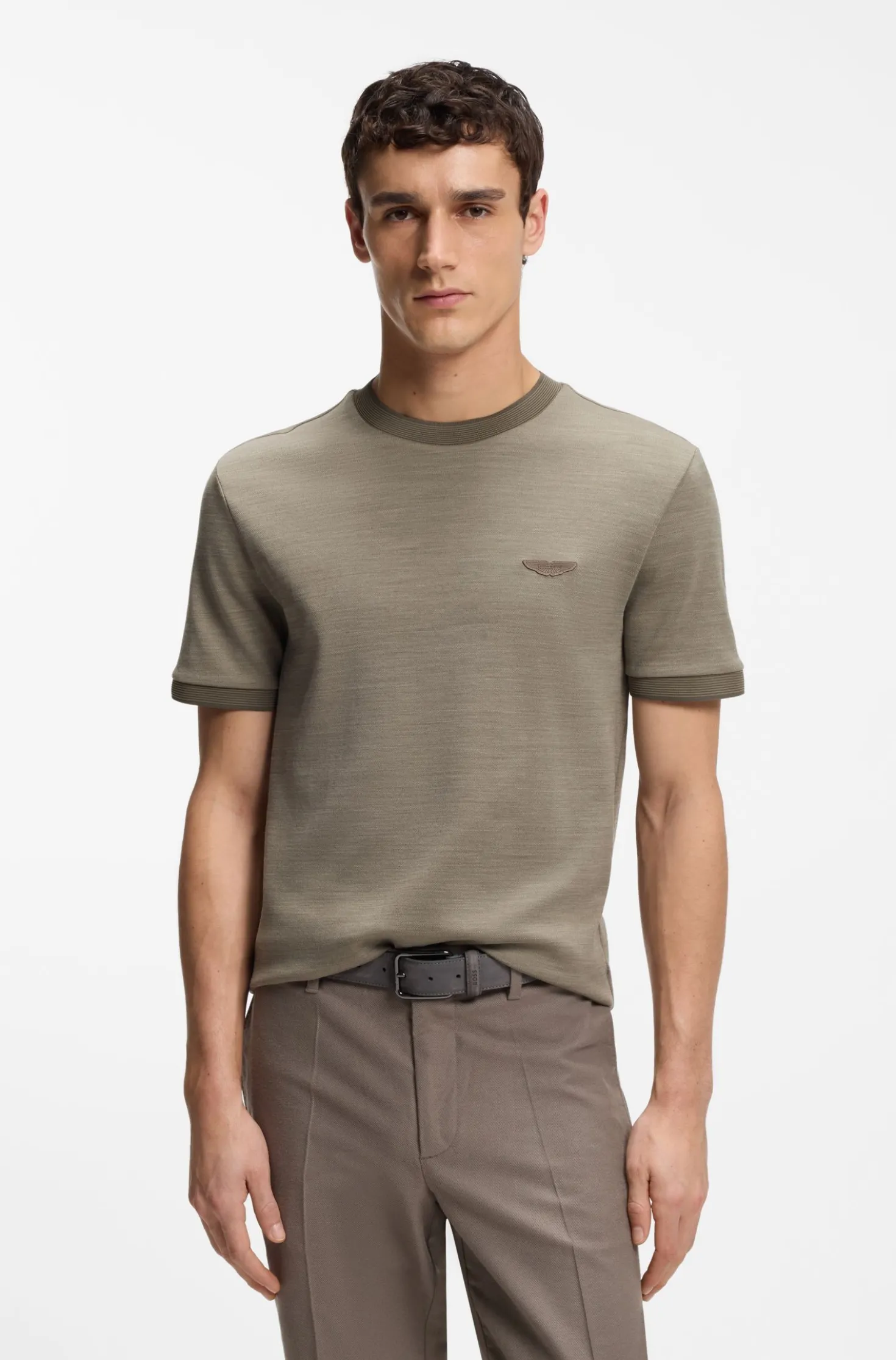 BOSS x ASTON MARTIN T-shirt in wool-cotton jacquard