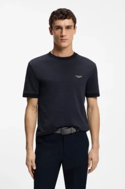 BOSS x ASTON MARTIN T-shirt in wool-cotton jacquard