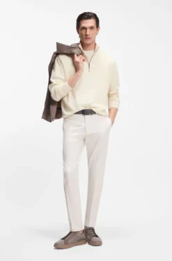 BOSS x ASTON MARTIN zip-neck sweater in virgin wool