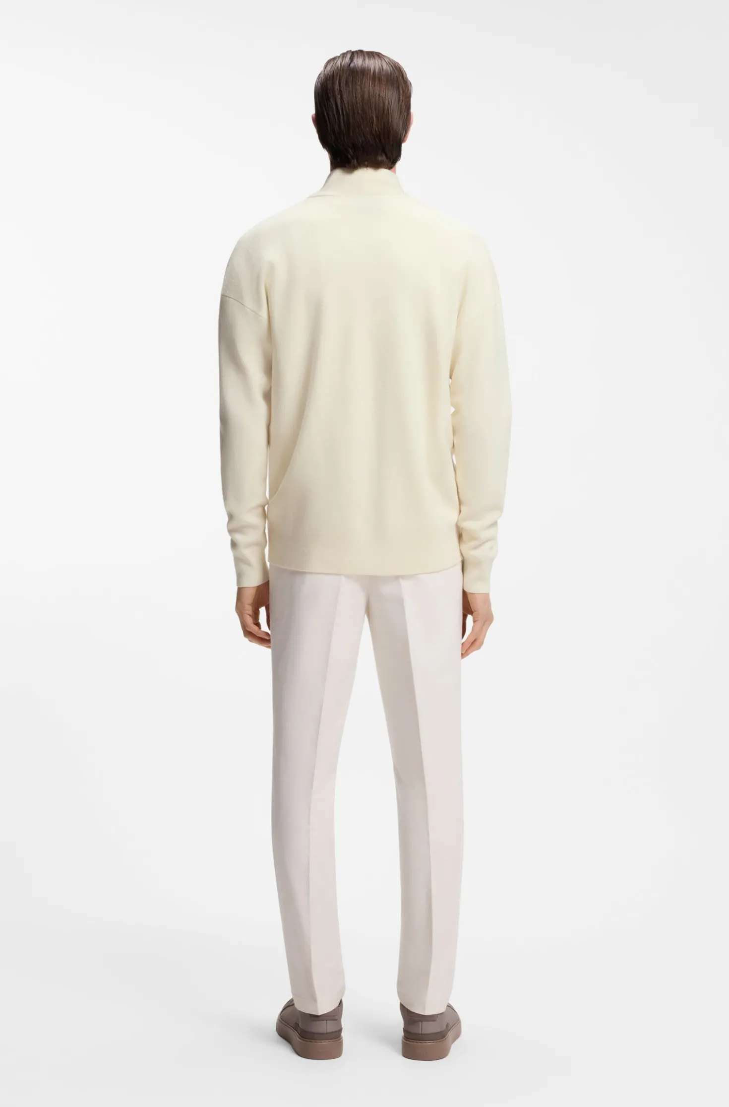 BOSS x ASTON MARTIN zip-neck sweater in virgin wool
