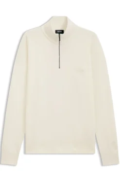 BOSS x ASTON MARTIN zip-neck sweater in virgin wool