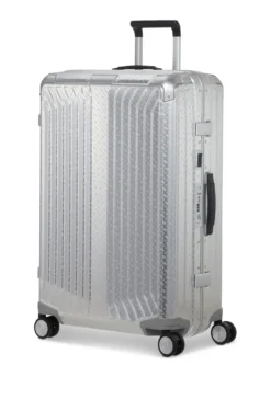 BOSS x Samsonite silver aluminium suitcase 76cm