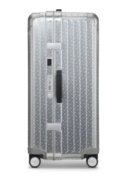 BOSS x Samsonite silver aluminium trunk suitcase 80cm