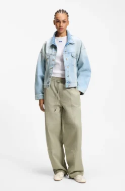 Boxy-fit jacket in blue rigid denim