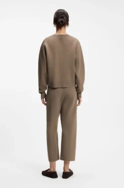 Boxy-fit knitted sweater in stretch fabric