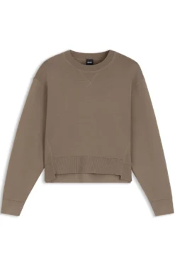 Boxy-fit knitted sweater in stretch fabric