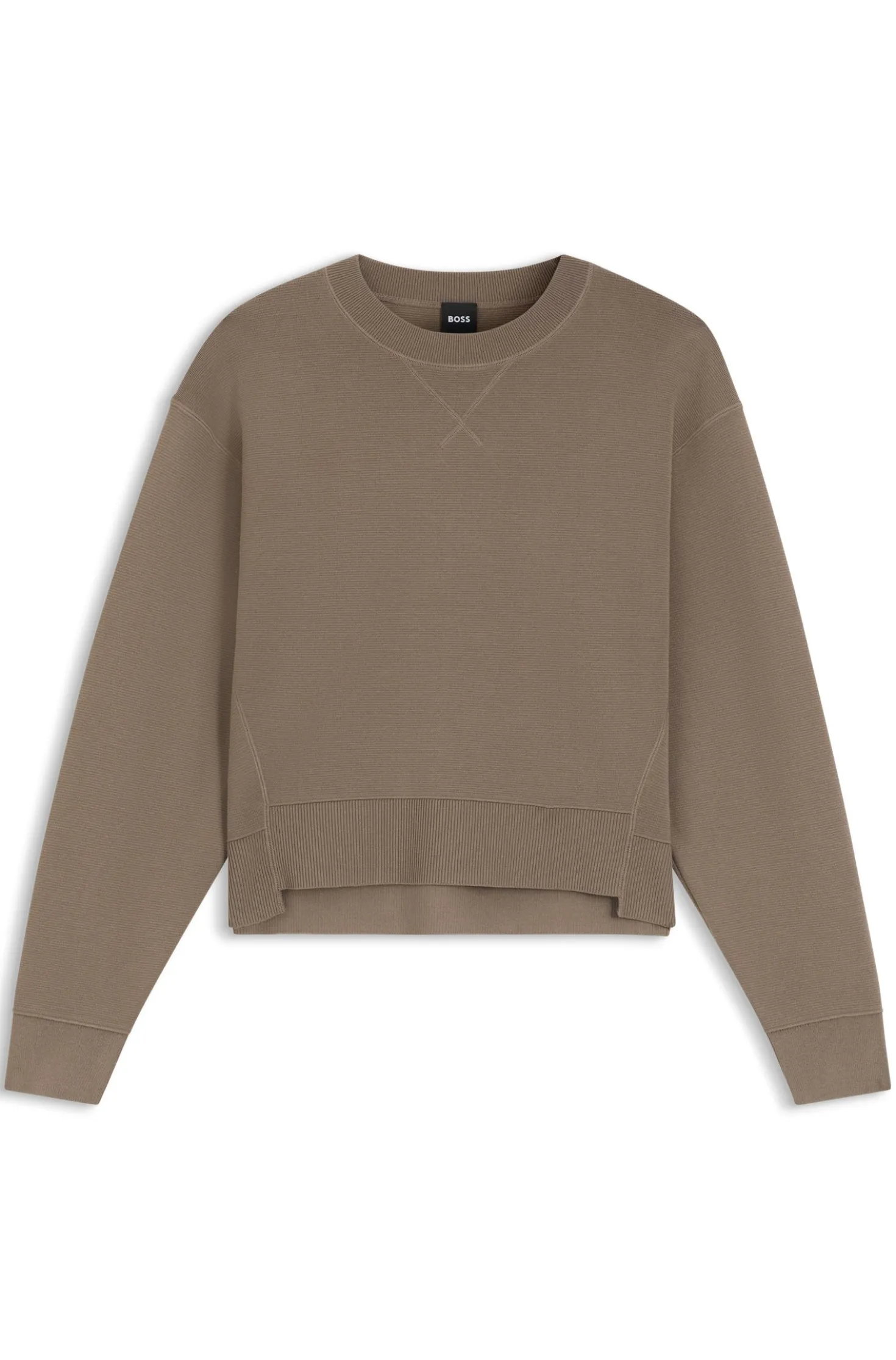Boxy-fit knitted sweater in stretch fabric