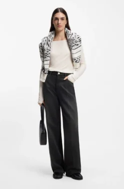 Boyfriend-fit jeans in grey rigid denim