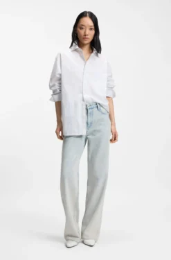 Boyfriend-fit jeans in super-soft light-blue denim