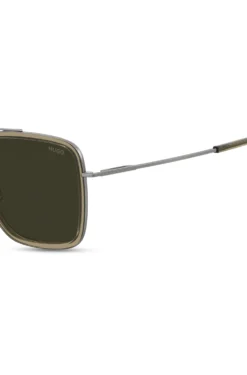 Brown-acetate sunglasses with metal trims