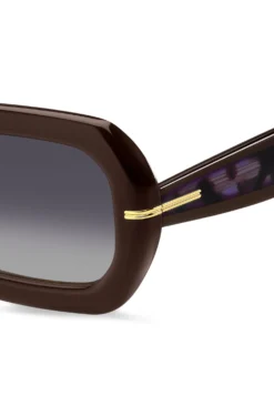 Brown-acetate sunglasses with patterned temples
