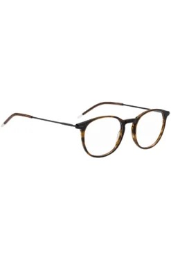 Brown-horn optical frames with metal temple