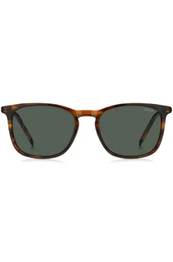Brown-horn sunglasses with logo details