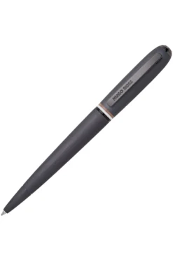 Brushed ballpoint pen with signature-stripe ring