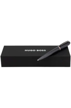 Brushed ballpoint pen with signature-stripe ring