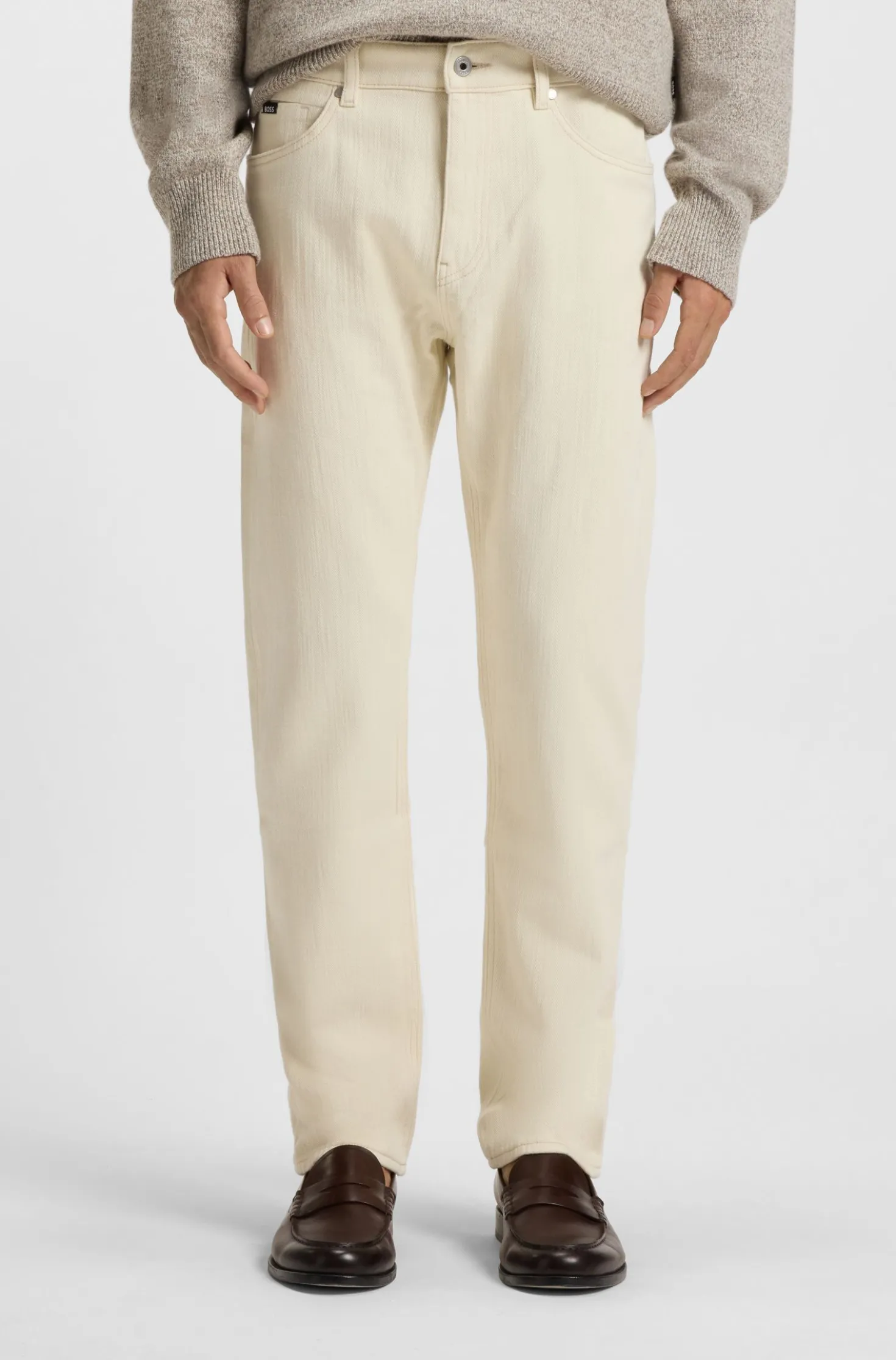 Brushed-finish jeans in Italian stretch denim