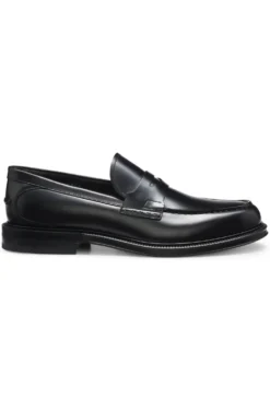 Brush-off leather college loafers made in Italy