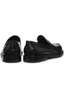 Brush-off leather college loafers made in Italy