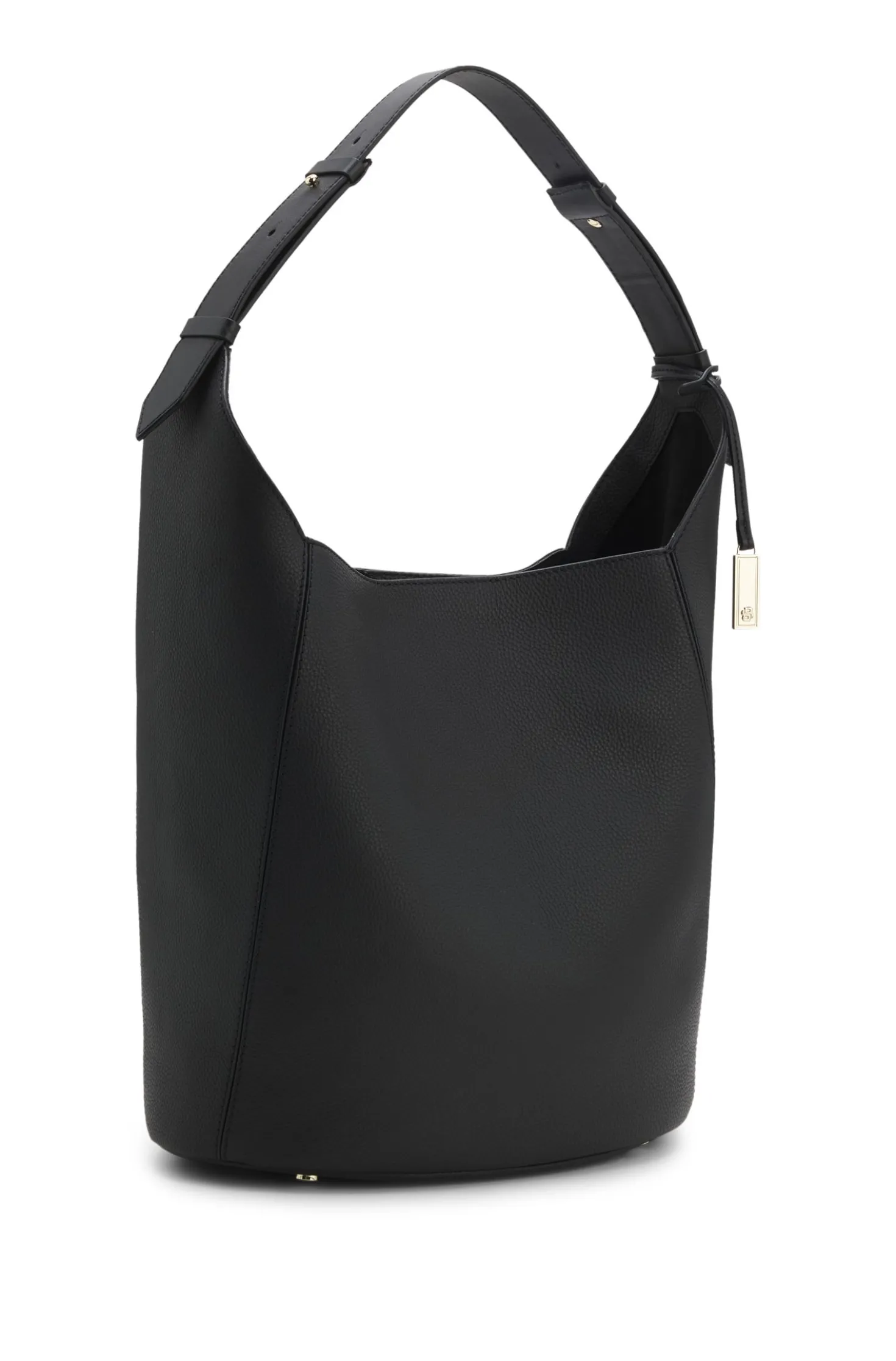 Bucket bag in leather with Double-B-monogram plaque