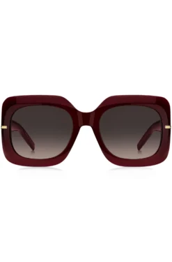 Burgundy-acetate sunglasses with gold-tone hinges