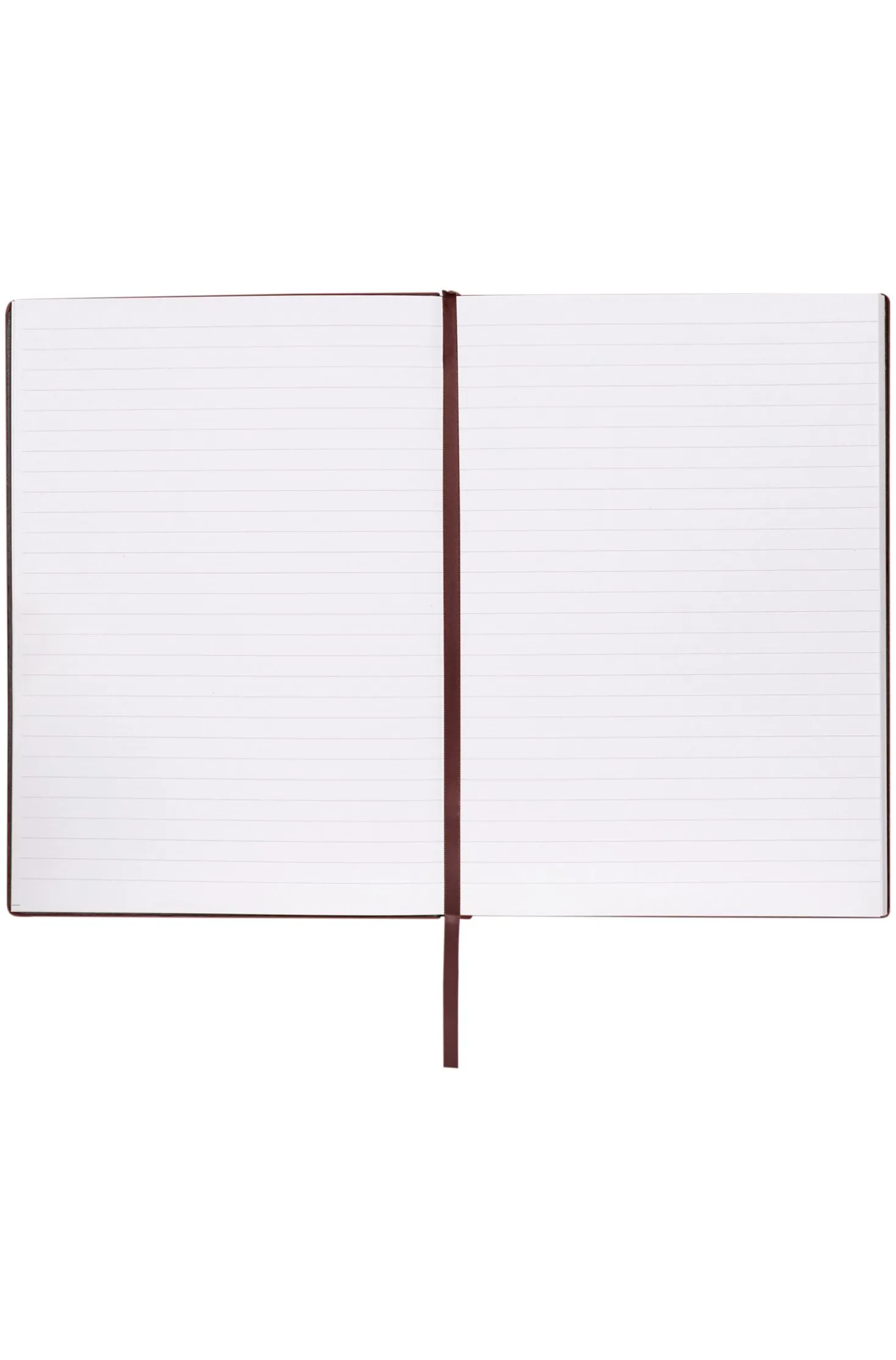 Burgundy check-print A5 notebook with gold-tone logo