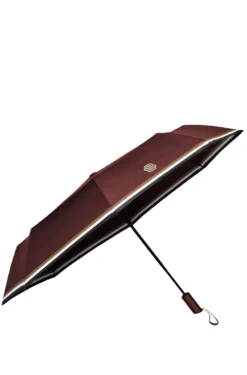 Burgundy pocket umbrella with Double B and signature stripes