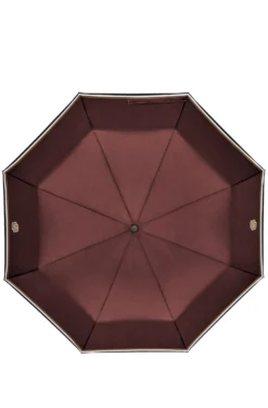Burgundy pocket umbrella with Double B and signature stripes