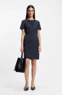 Business dress in melange virgin wool