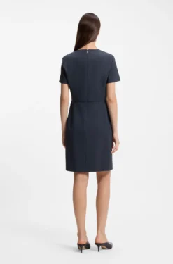 Business dress in melange virgin wool