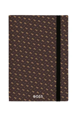 Camel A5 notebook with monogram pattern