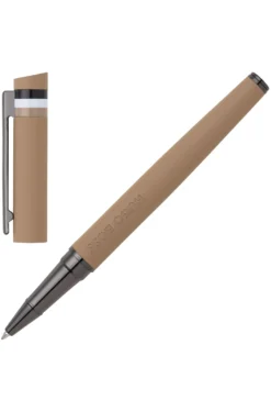 Camel logo-detail rollerball pen with signature-stripe cap