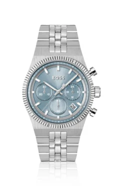 Candor blue-dial chronograph watch with fluted bezel