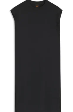 Cap-sleeve jersey dress with logo detail