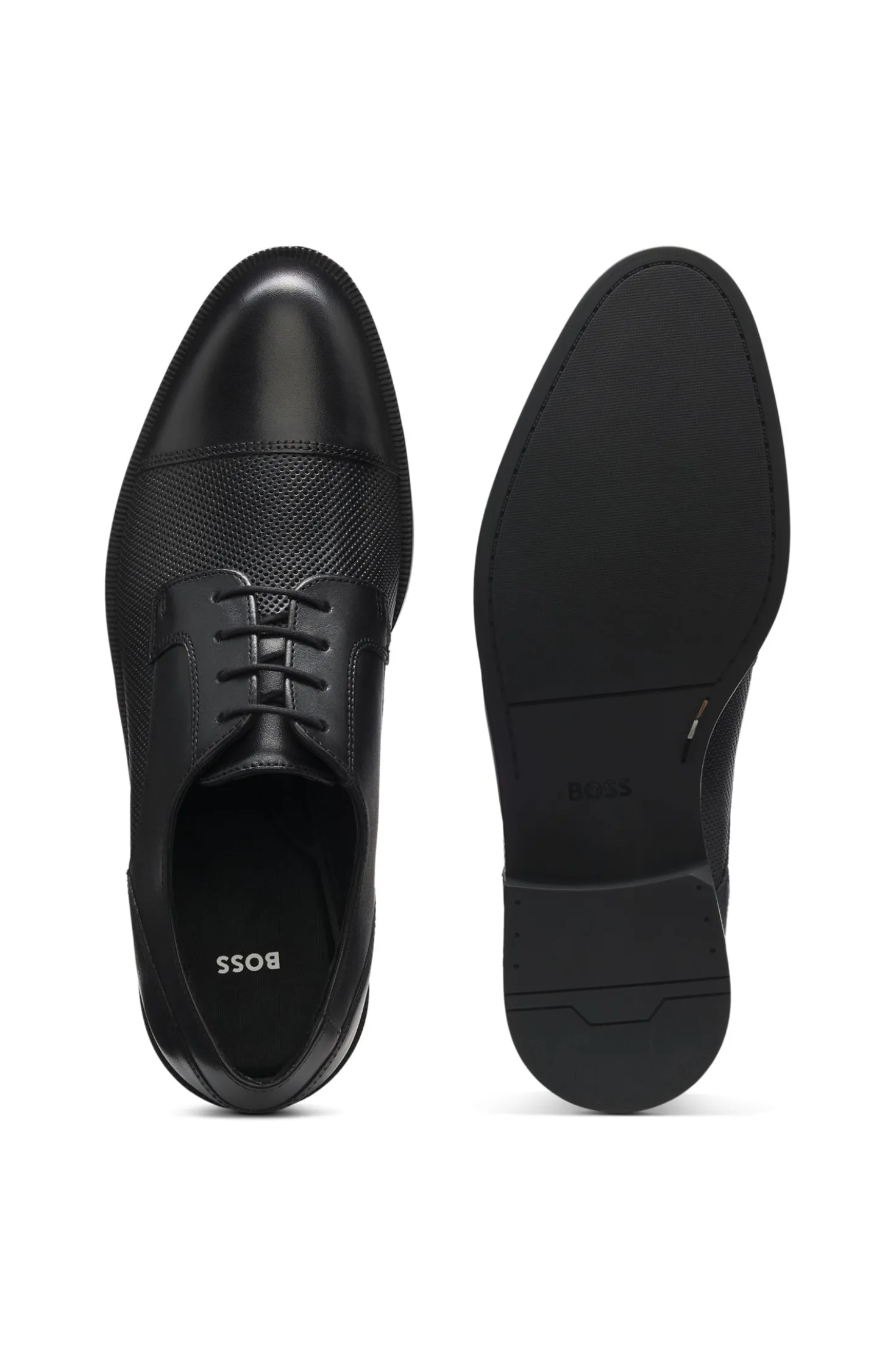 Cap-toe Derby shoes in leather