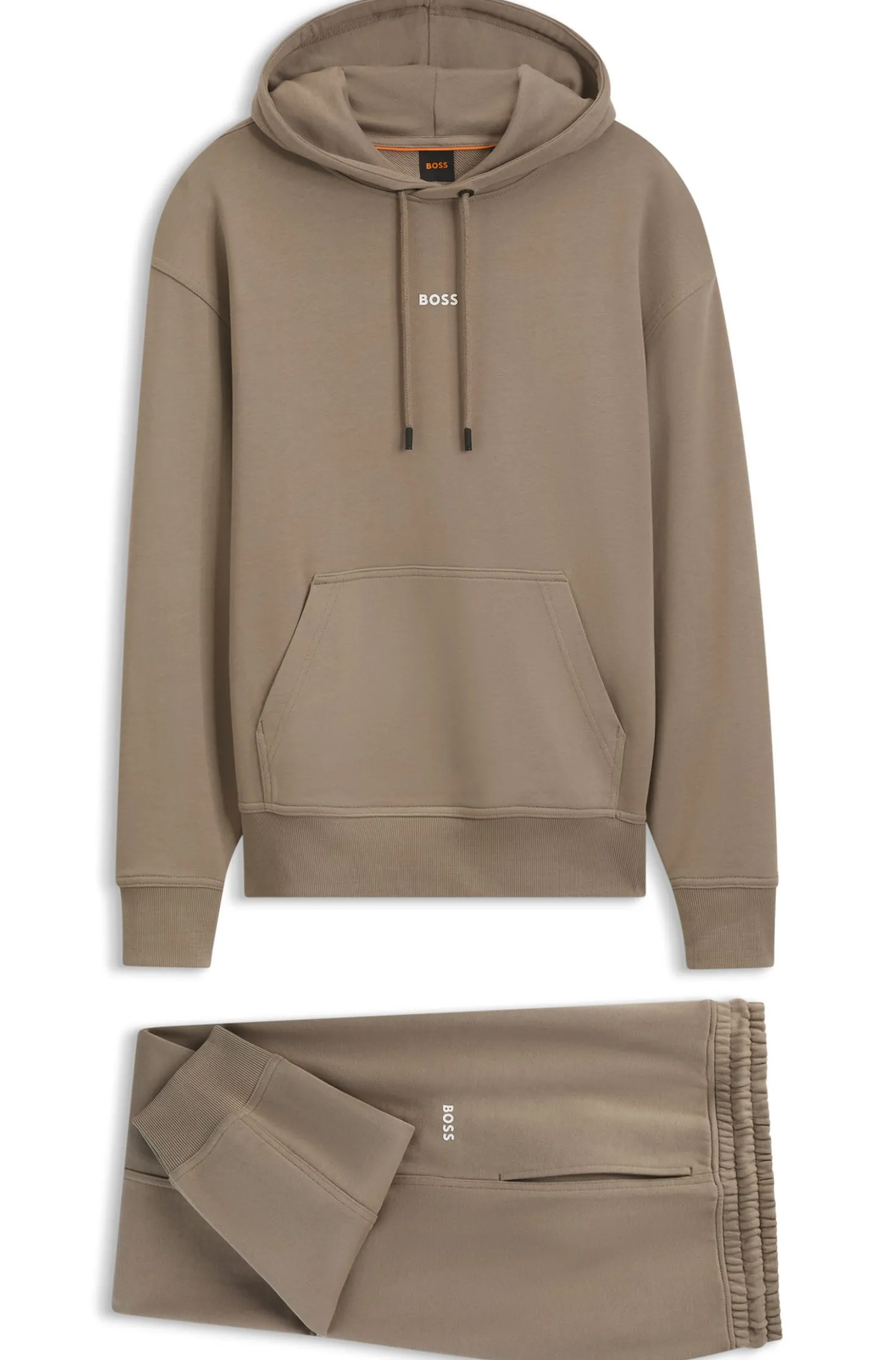 Casual cotton tracksuit set with a minimalist logo