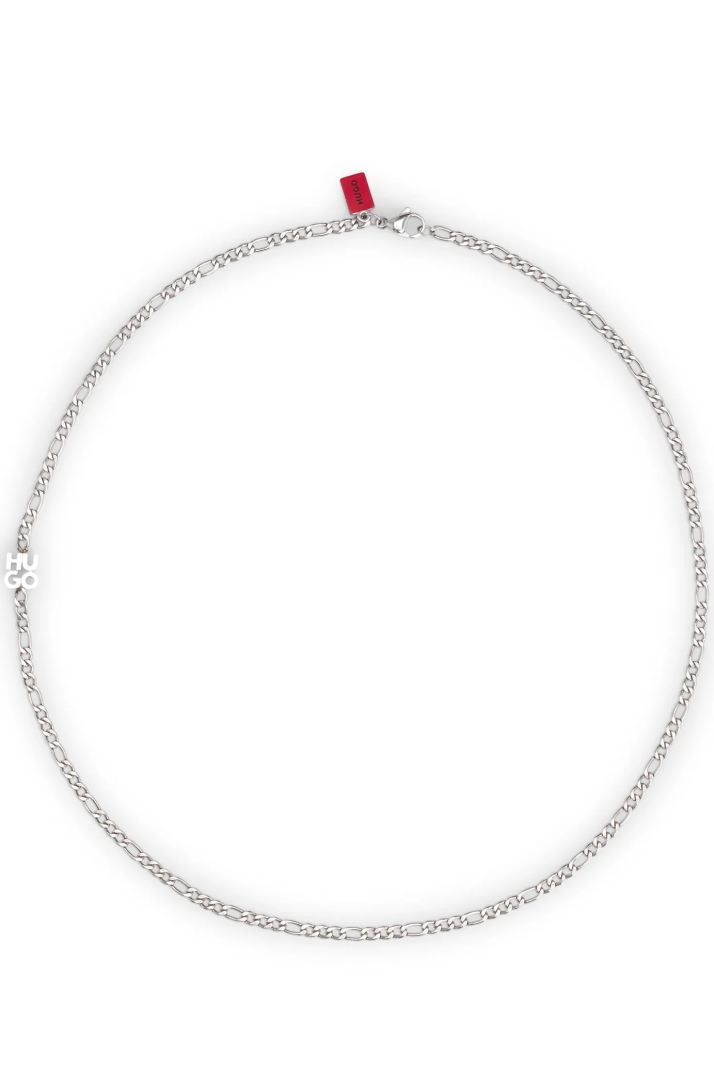 Chain necklace with stacked-logo plaque